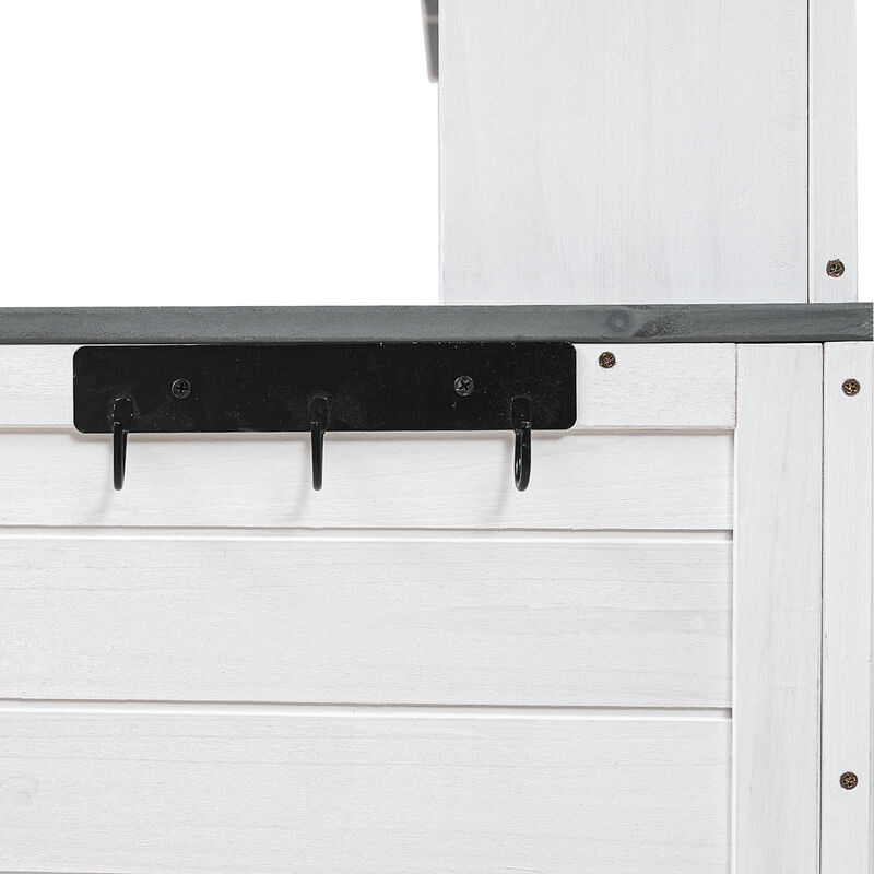 Potting Bench with Multiple Drawers & Shelves, Adjustable Shelf & Anti-Falling Device