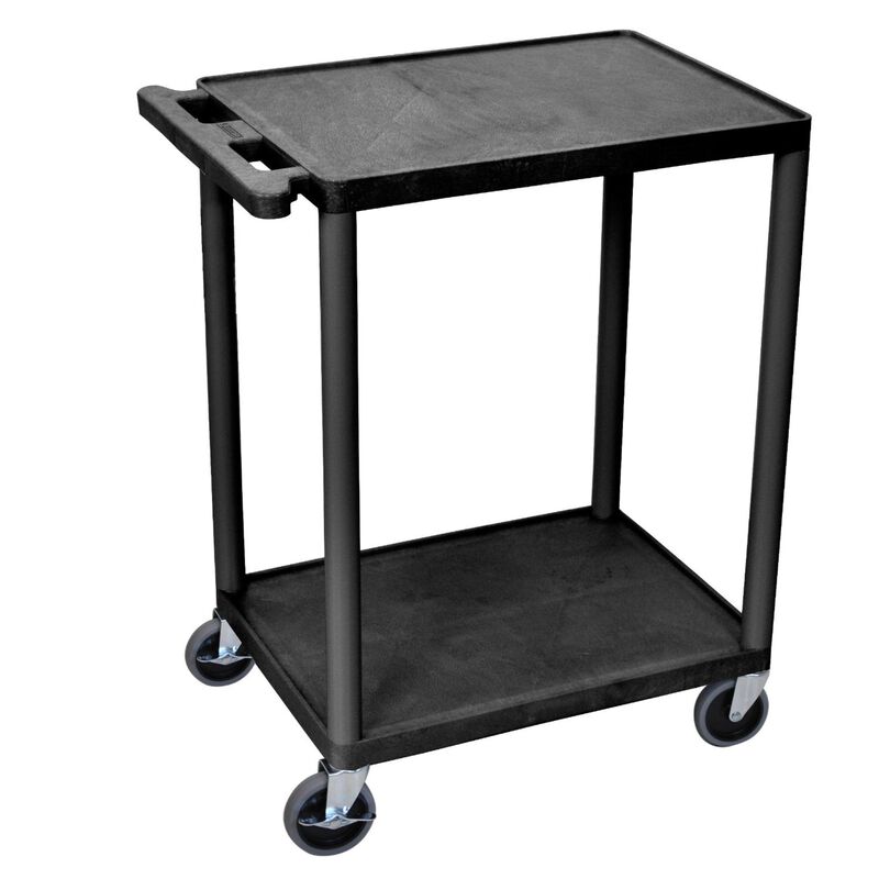 Luxor 2 Shelf Utility Cart Black