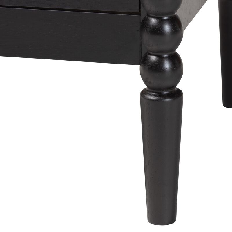 Baxton Studio Lucera Mid Century White 2 Drawer Bobbin Nightstand