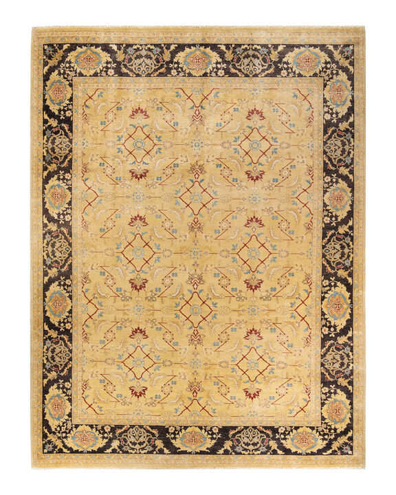 Eclectic, One-of-a-Kind Hand-Knotted Area Rug  - Green, 9' 3" x 11' 10"