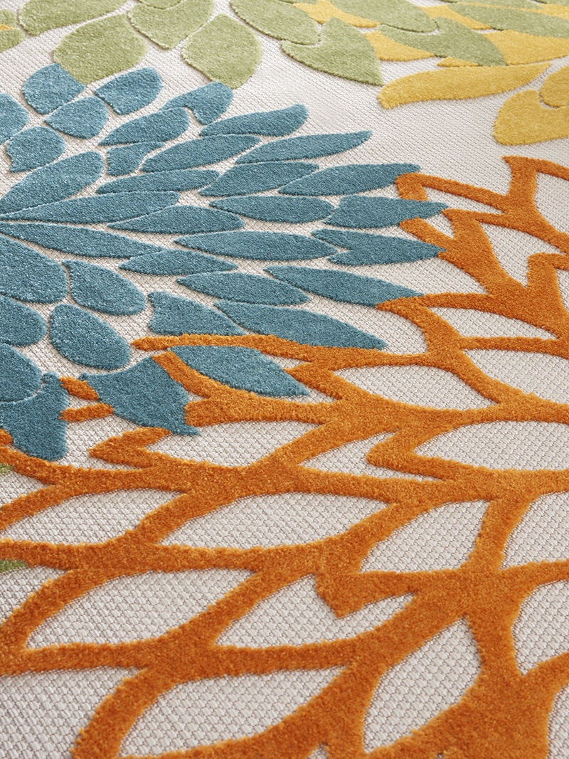 Aloha ALH05 Turquoise/Multicolor 3'6" x 5'6" Rug