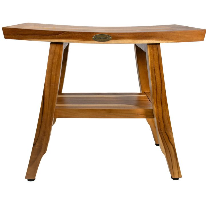 21" Satori Teak Shower Bench With Shelf