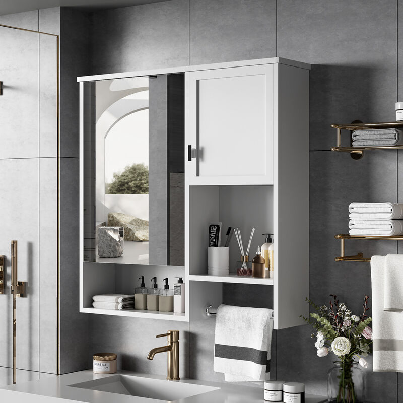 ELEMENT ACE Modern Wall Mounted Bathroom Medicine Cabinet with Adjustable Shelves image number 6