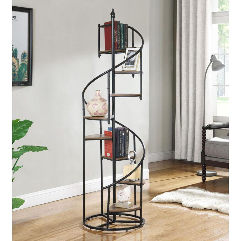 Coaster Co. of America Roseglen 8-shelf Staircase Bookcase Rustic Brown and Black