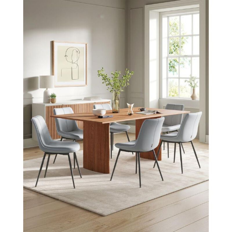 Set of 2 Upholstered Leather Dining Chairs