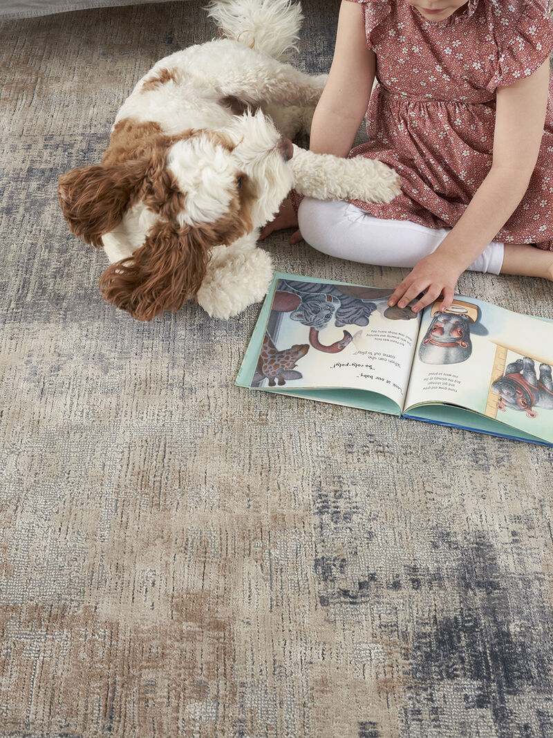 Rustic Textures RUS02 Beige/Gray 7&rsquo;10&rdquo; x Round Rug image number 1