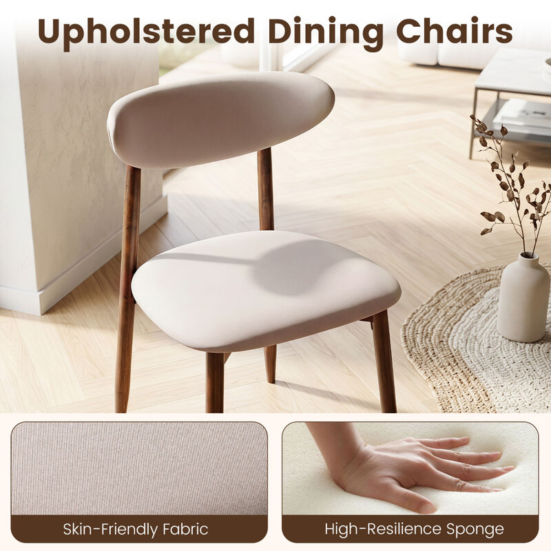 4 Pack Fabric Dining Chairs with Curved Backrests for Kitchen and Dining Room image number 3
