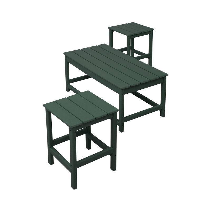 WestinTrends 3-Piece Outdoor Patio Adirondack Coffee and Side Table Set