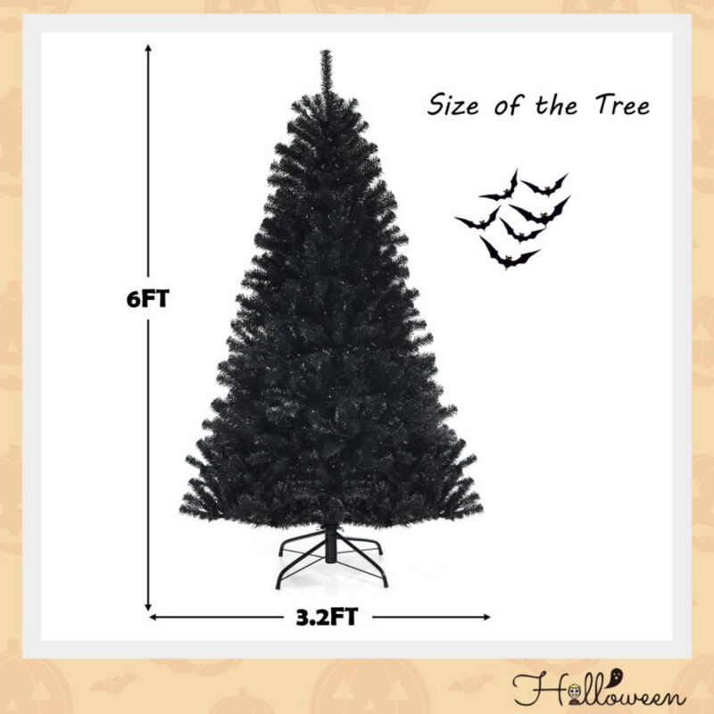 6ft Spooky Christmas Tree with Purple LED Lights image number 2