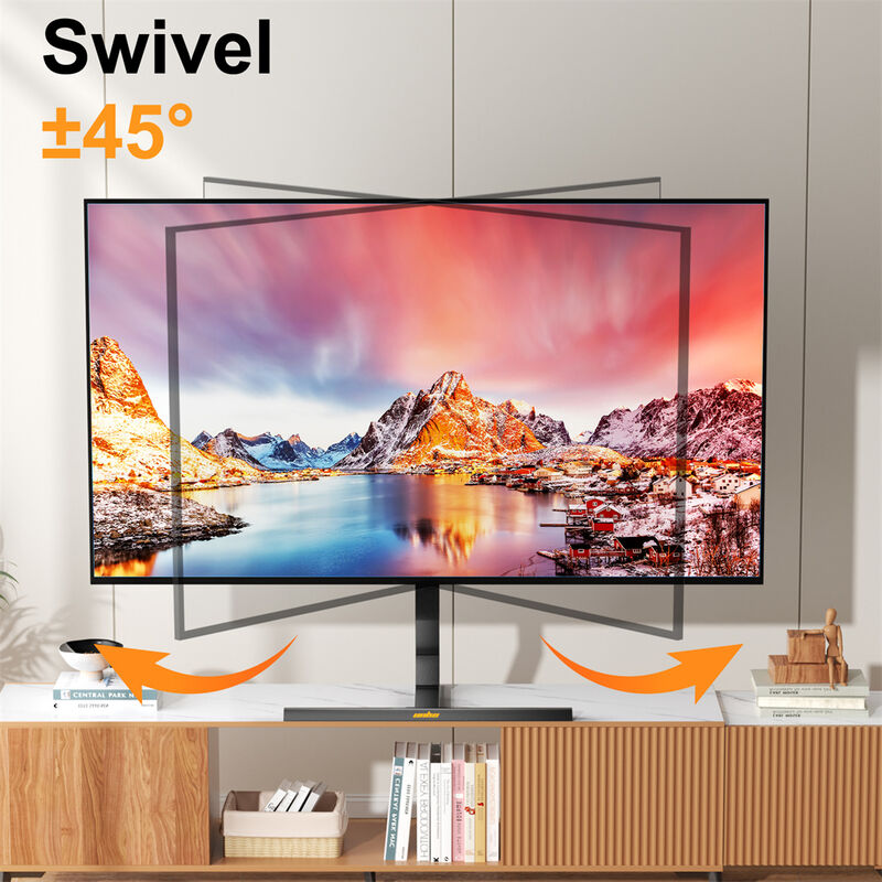 Tabletop TV Stand 40-75 Inch Swivel Height Adjustable VESA 600x400 Up To 110 Lbs image number 5