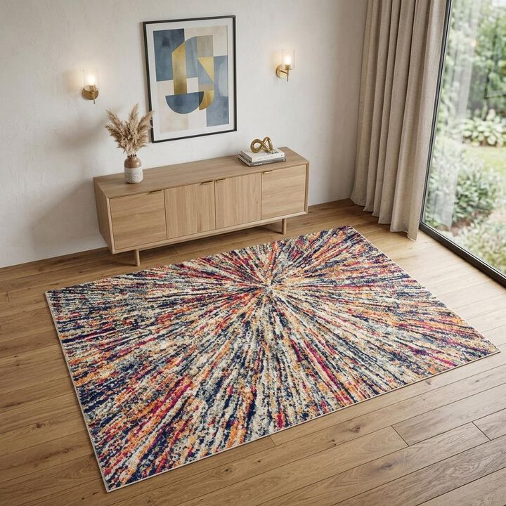 HomeRoots Celestial Burst Abstract Area Rug