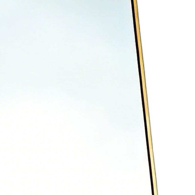 HomeRoots 67" Gold Aluminum Freestanding And Wall Mounted Framed Full Length Mirror image number 2