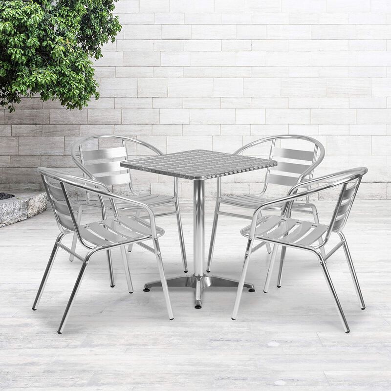 23.5SQ Aluminum Table Set image number 1