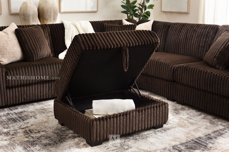 Nightfall Brown Storage Ottoman image number 3