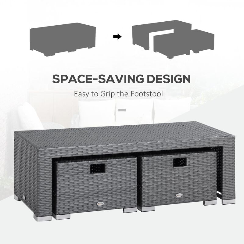 Off-white Patio Lounge: 6-Piece Rattan Set with Recliners