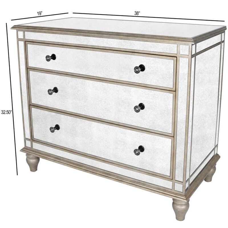 Butler Specialty Laflin Mirrored Console Chest, Silver