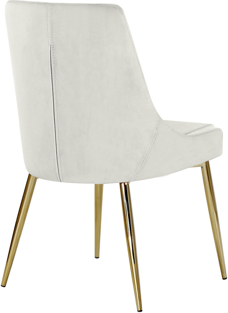 Meridian Furniture Karina Cream Velvet Dining Chair, Set of 2