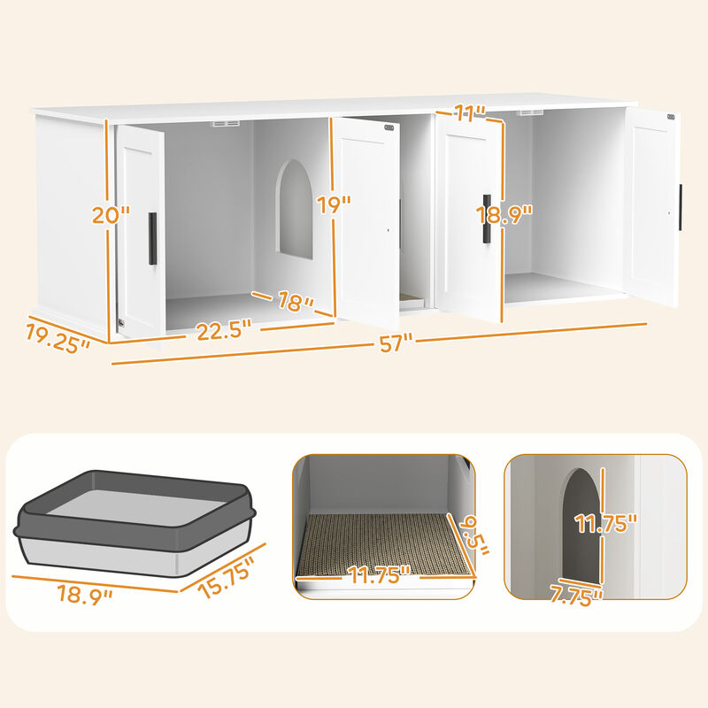 Wooden Cat House for Indoor or Outdoor Use with Roof and Cozy Shelter image number 4