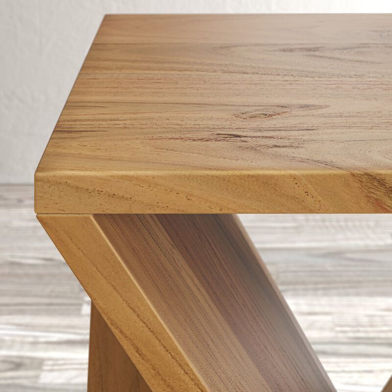 Jofran Global Archive Solid Mango Hardwood Modern Angled Jasper Table