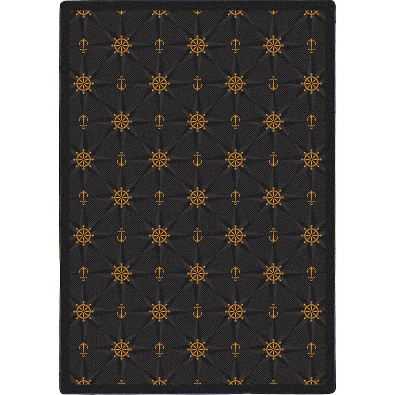 Joy Carpets Kaleidoscope Mariner's Tale 5'4 x 7'8 Area Rug in Color Navy