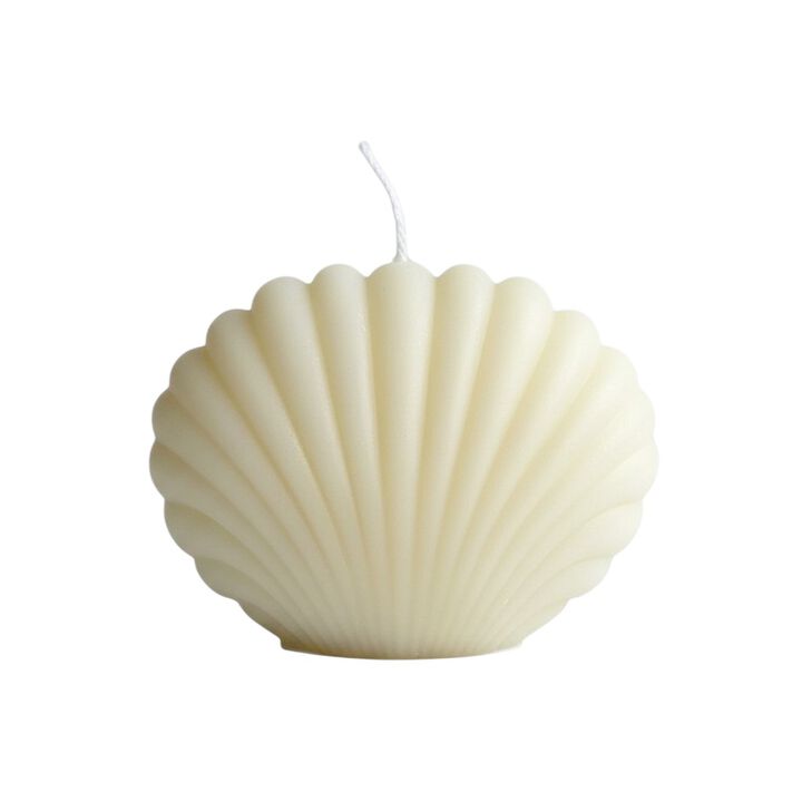 HomeRoots 4" Unscented Dimensional Seashell Candle