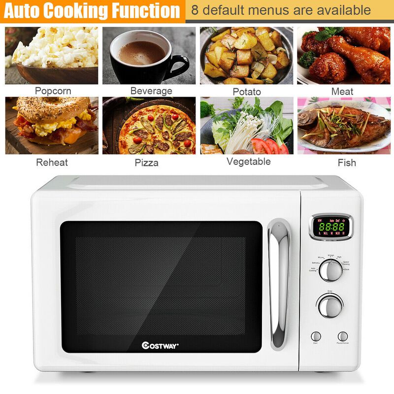 0.9 Cu.ft Retro Countertop Compact Microwave Oven