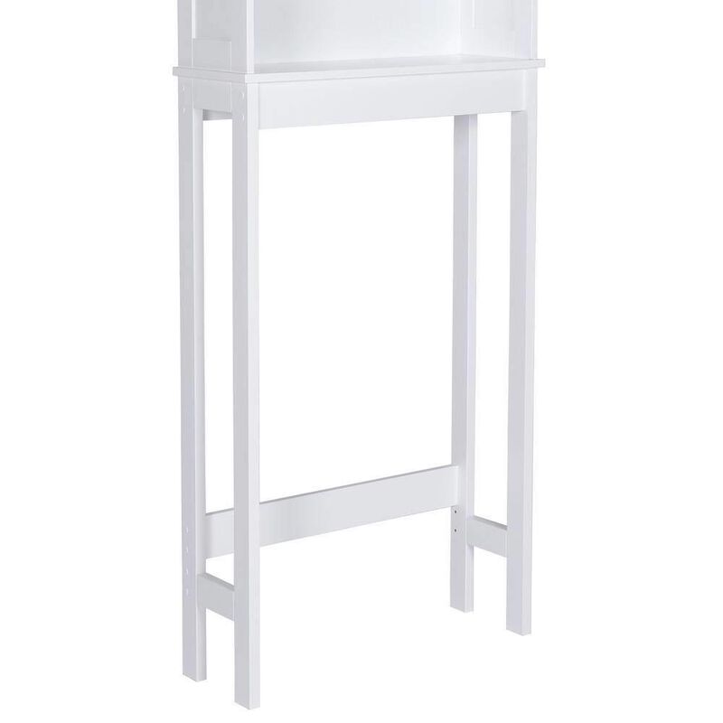 Hivvago Over the Toilet Bathroom Storage Cabinet Shelving Unit in White Wood Finish