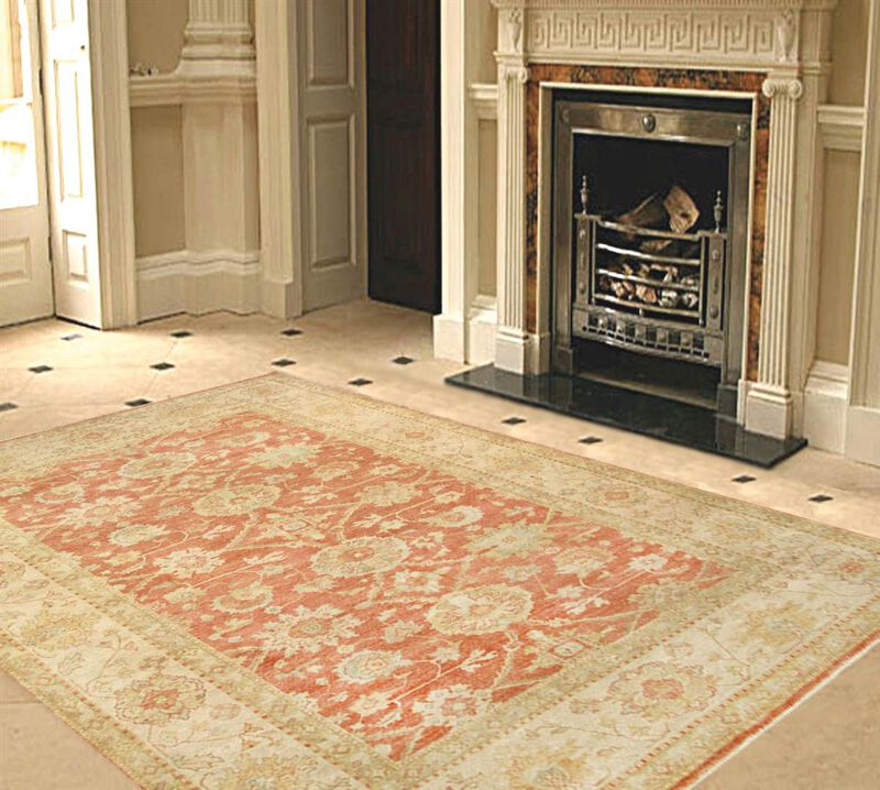 Pasargad Home Sultanabad Hand-Knotted Rust Lamb's Wool Area Rug-12' 1'' X 14'11'' image number 1