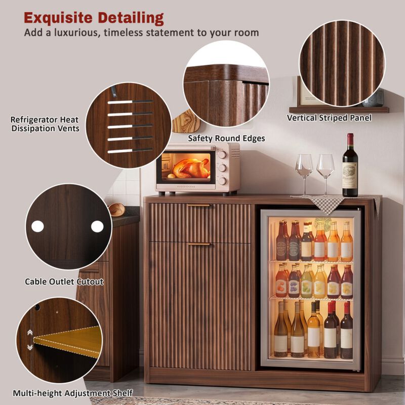 Falfil Mini Fridge Liquor Sideboard Cabinet image number 4