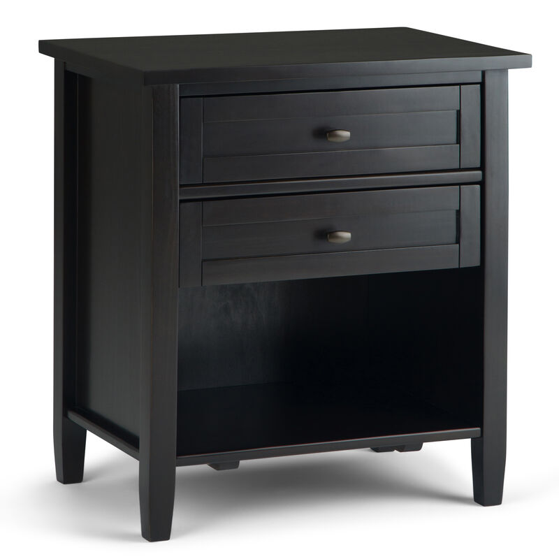 Warm Shaker SOLID WOOD 24 inch Wide Transitional Bedside Nightstand Table in Hickory Brown