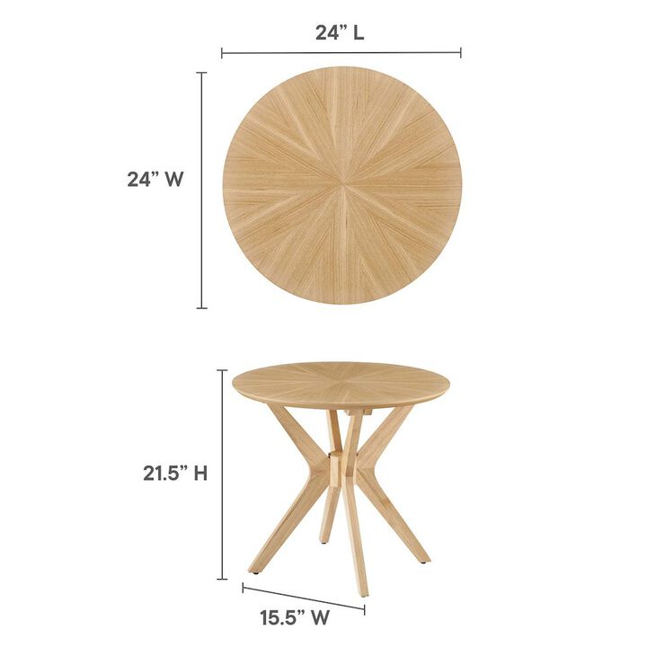 Crossroads 24&rdquo; Round Wood Side Table