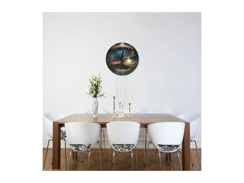 Tree Of Life Moon Phase Style Wall Clock 10 Inch Silent Non Ticking Modern image number 2