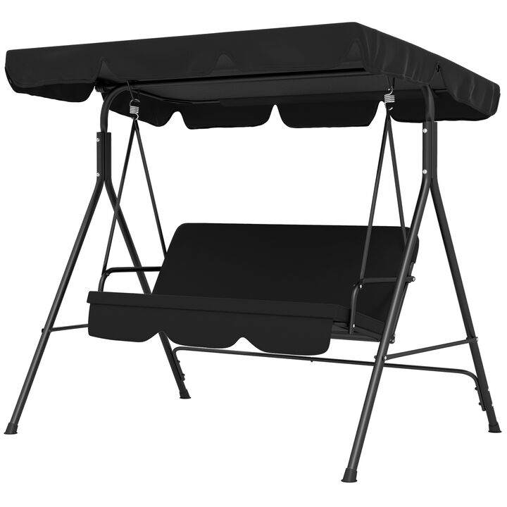Hivvago Patio Swing Chair with Steel Frame and Adjustable Shade