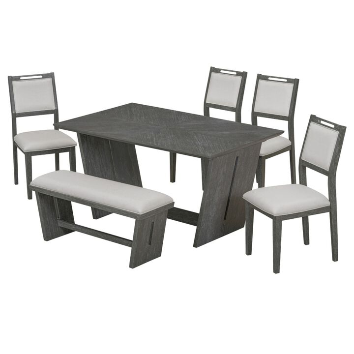 Jazik Vintage Rustic Rectangular Dining Set