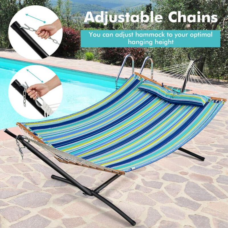 Hivvago Patio Hammock Foldable Swing Chair Bed with Detachable Pillow