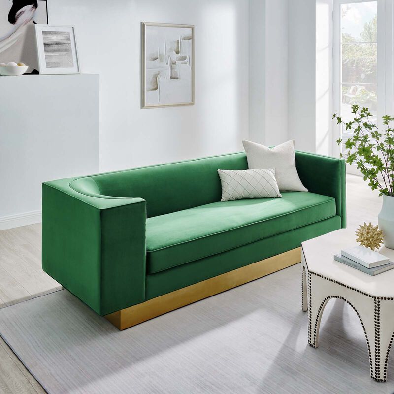 Eminence Upholstered Performance Velvet Sofa image number 1