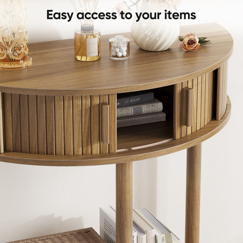 Quuswu Half-Moon Console Table image number 4