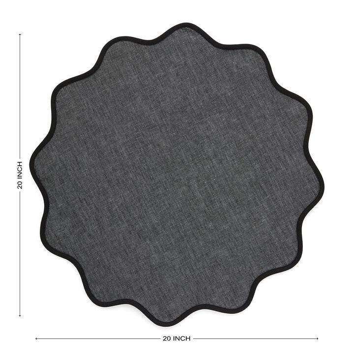 Linen Dinner Napkins - Giselle Scallop Edge