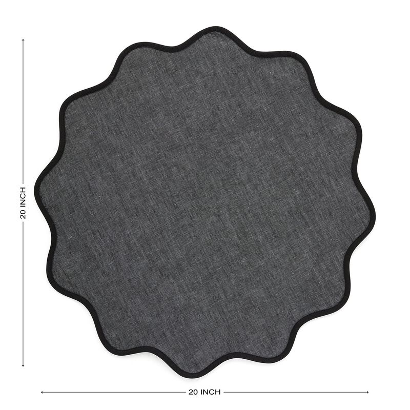 Linen Dinner Napkins - Giselle Scallop Edge image number 1