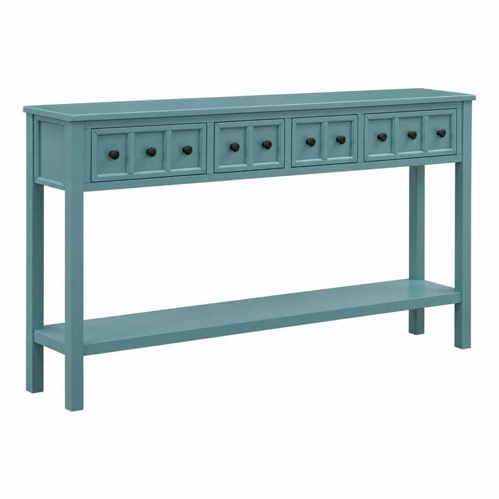 GOODSILO 60-Inch Rustic Entryway Console Sofa Table with Dual Size Drawers and Open Shelf for Hallway Display and Storage