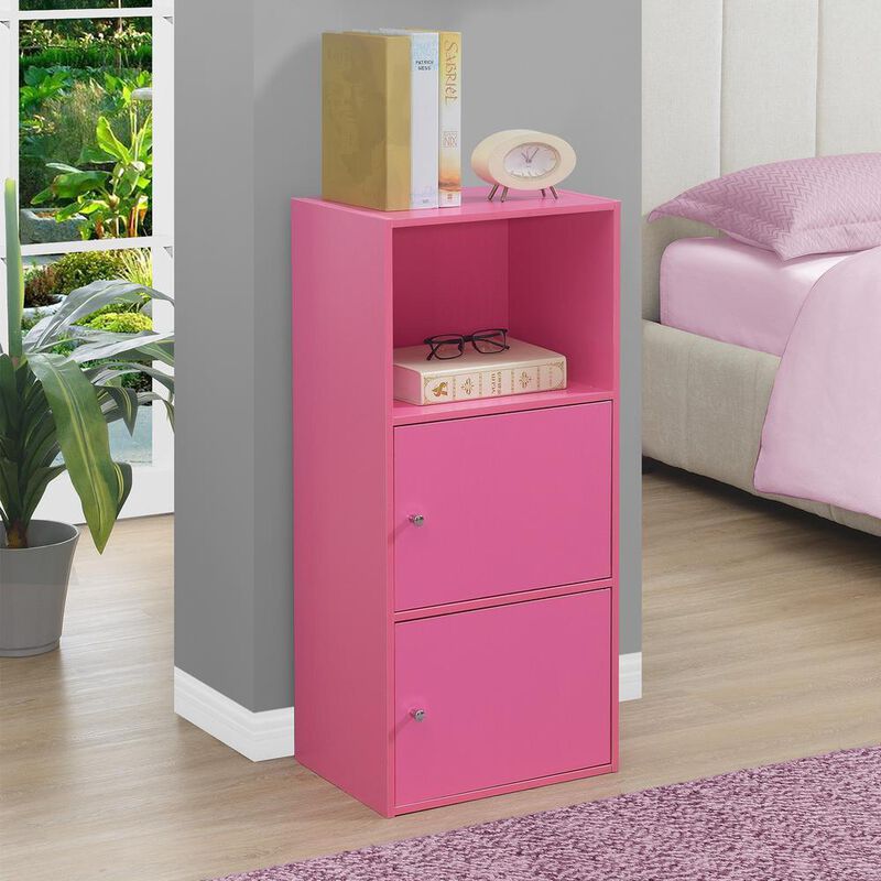 Convenience Concepts Xtra Storage 2 Door Cabinet with Shelf, Pink