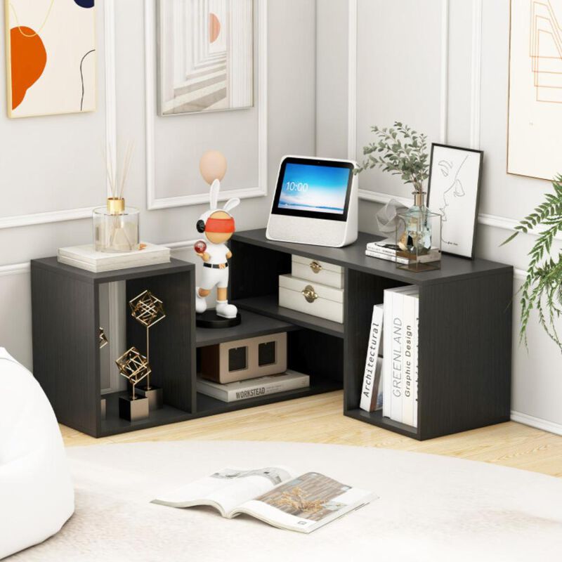 Hivvago 2 Pieces Adjustable TV Stand for TVs up to 55 Inch with Storage Cubes