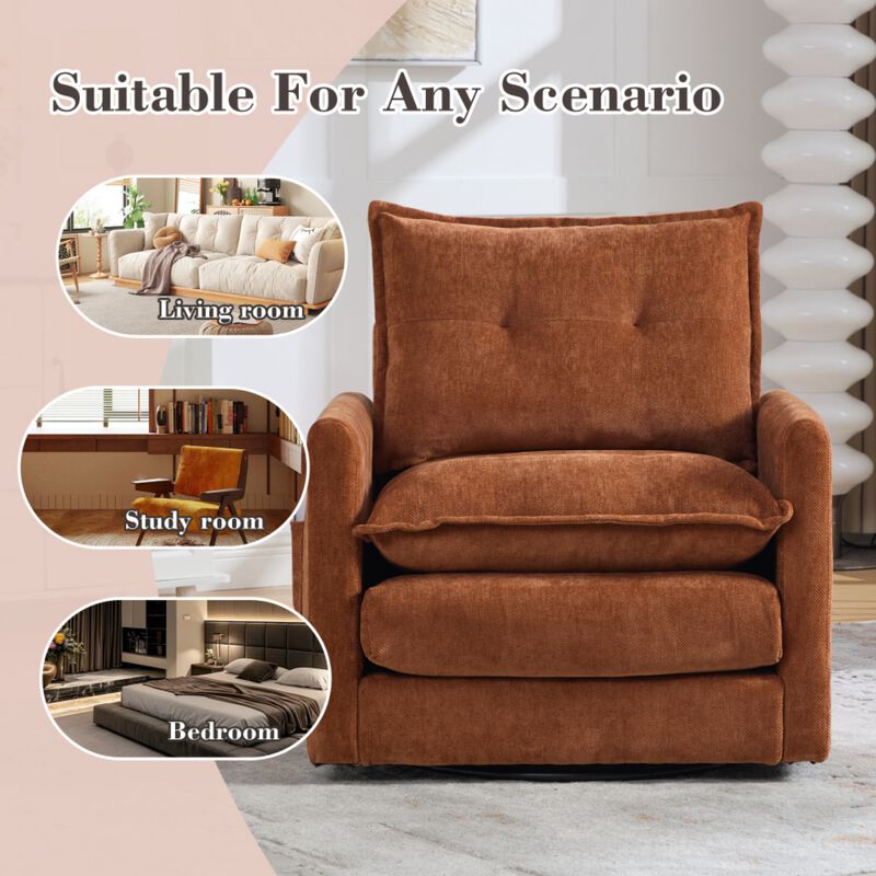 Secra Modern Chenille Swivel Accent Chair image number 2