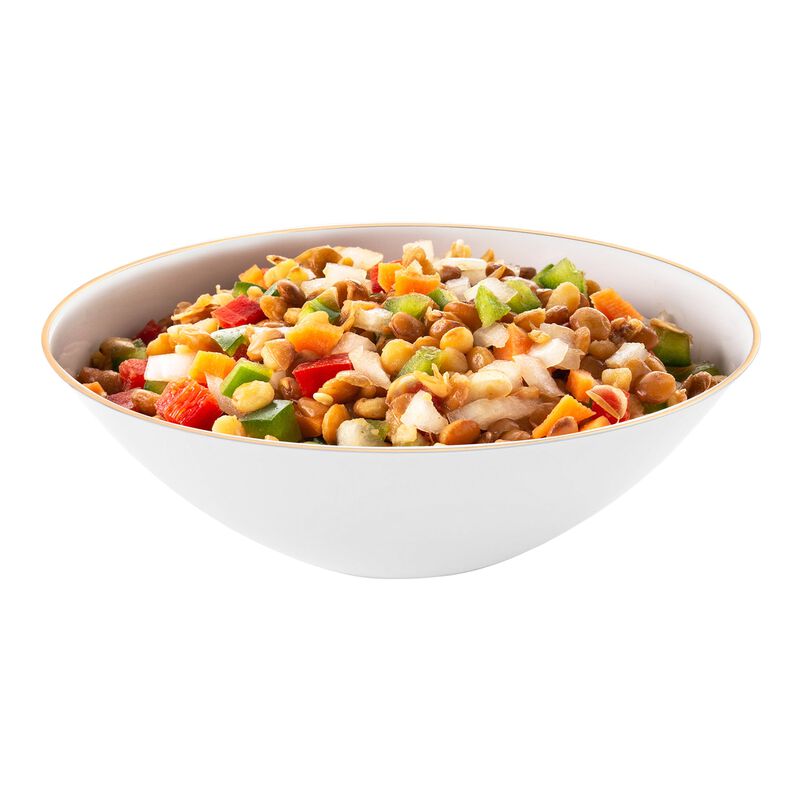 16 oz. White with Gold Rim Organic Round Plastic Soup Bowls (60 Bowls) image number 2