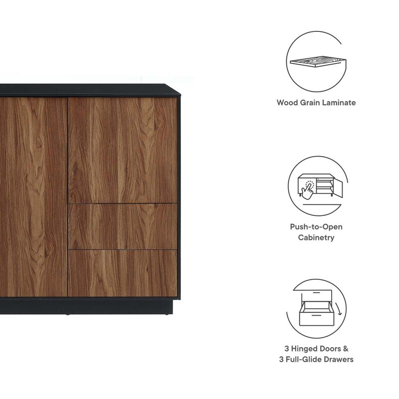 Modway EEI-6597-BLK-WAL Holden 47&rdquo; Sideboard, Black Walnut image number 7