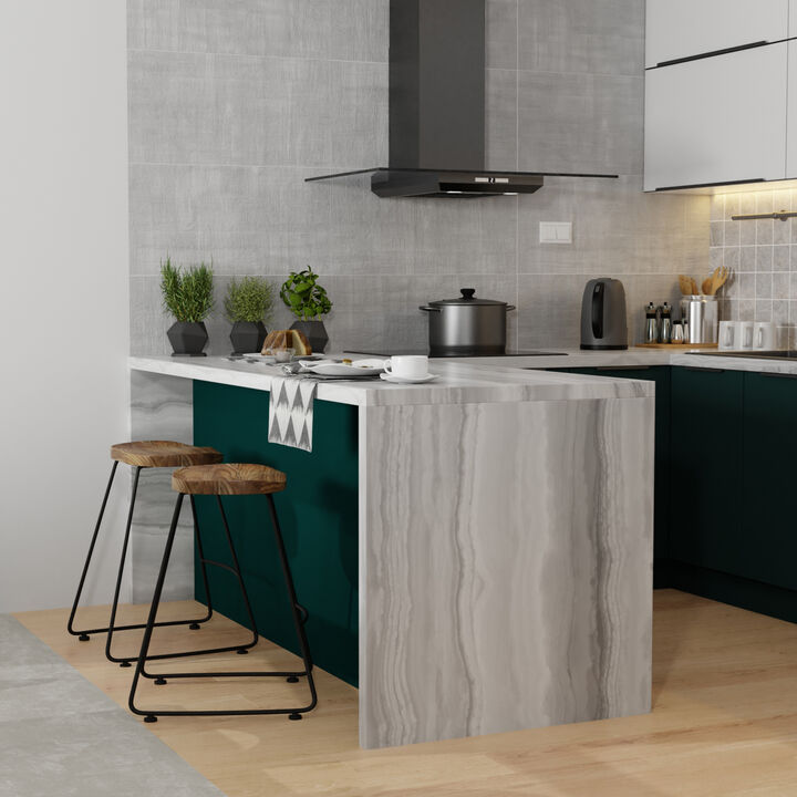 Amberly Rustic Metal 24 inch Saddle Counter Height Stool (Set of 2) in Natural/Black