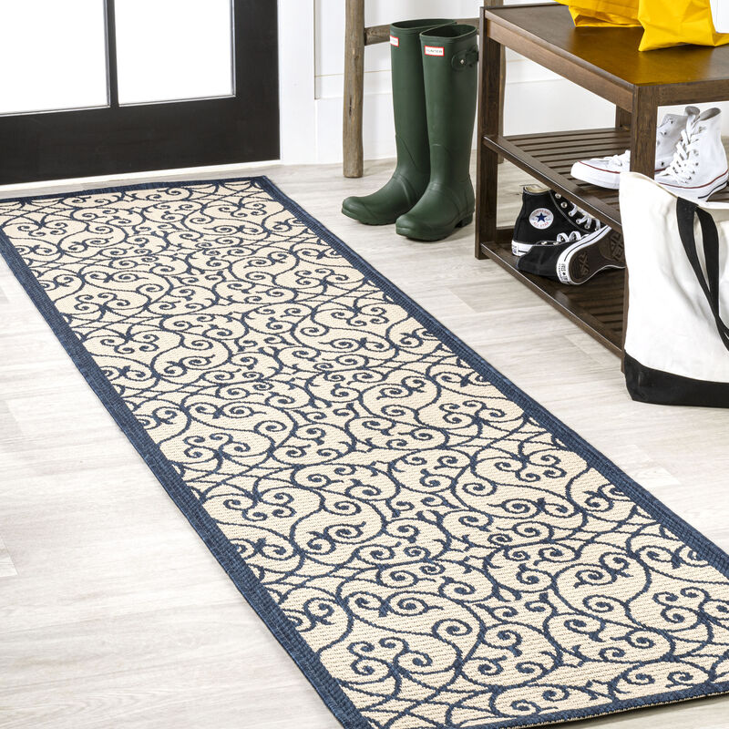 Madrid Vintage Filigree Textured Weave Indoor/Outdoor Area Rug