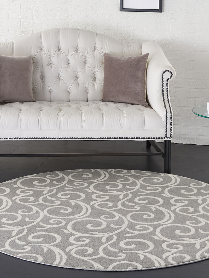 Grafix GRF19 Gray 5'3" x Round Rug