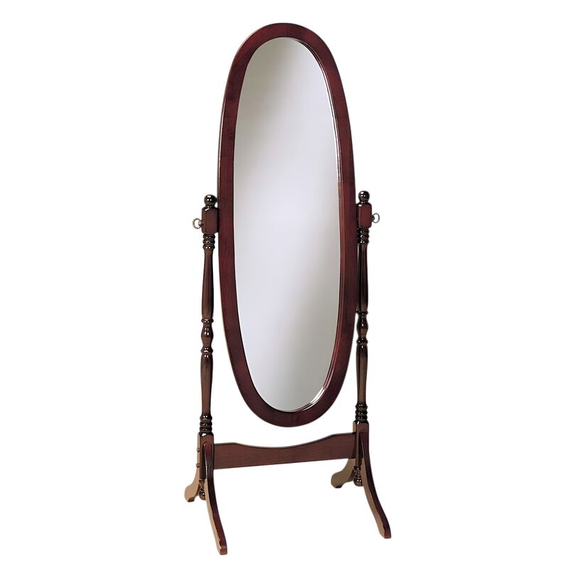 Oval Cheval Mirror Full Length Solid Wood Floor Mirror
