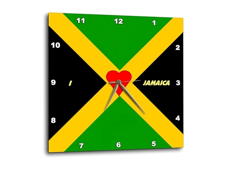 I Love Jamaica Wall Clock 13 Inch Home Decor